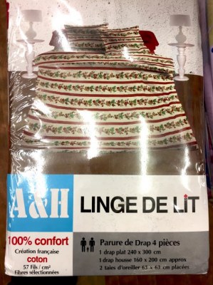 Lot de Parures de Draps 4 pièces coton 16 motifs drap plat, drap housse et 2 taies d'or...