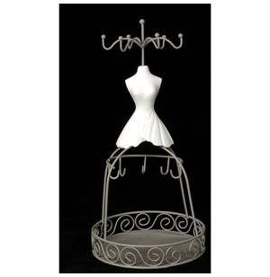 Porte bijoux jupe longue - bustier coeur - 14 x 14 x 28.5 cm