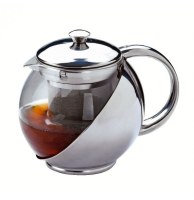 Theiere avec filtre - 1,10l - verre et inox