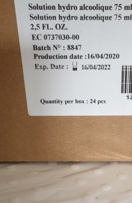 Solution Hydro alcoolique