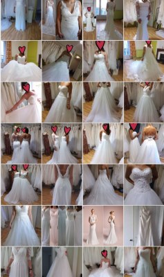 Lot de robes de mariées neuves avec étiquettes