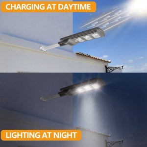 Projecteur solaire 90w triple led avec détecteur de mouvement +télécommande