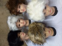 Lot de toques femme doublées polaire, imitation fourrure