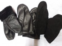 Lot de moufles en cuir pour homme, doublés