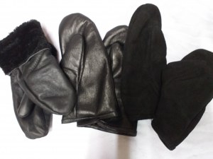 Lot de moufles en cuir pour homme, doublés