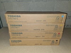 Lot de 4 Toner laser Toshiba T-FC75E ORIGINAL : Black/Cyan/Yellow/Magenta NEUF