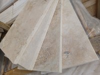 Margelle Travertin Mixte 1er Choix 61x30.5x3cm - Bord Droit