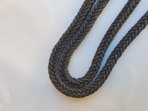 Lot de bandoulières noires tressées avec mousqueton