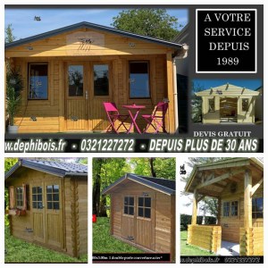 Chalet , abri de jardin Chalet loisirs pool house de 4M² à 35M² dans la limite du stock