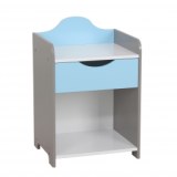 Table de chevet - bleu - bois