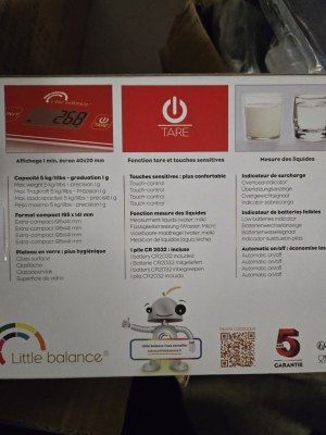 Adler Balance de cuisine électronique AD 3138 Rectangle pour plan de travail