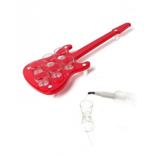 Support verre à shot - guitare rouge - service à alcool