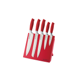Set de 5 couteaux - céramique - rouge