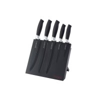 Set de 6 couteaux avec planche à découper- céramique - noir