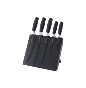 Set de 6 couteaux avec planche à découper- céramique - noir
