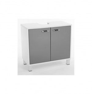 Meuble dessous de lavabo gris - rangement salle de bain