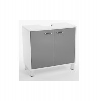 Meuble dessous de lavabo gris - rangement salle de bain