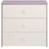 Commode 3 tiroirs - mila - l 80 x p 40 x h 80 cm