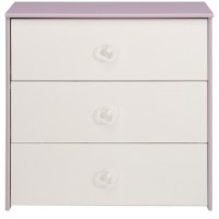 Commode 3 tiroirs - mila - l 80 x p 40 x h 80 cm