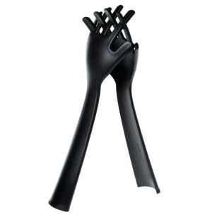 Couverts à salade en forme de mains - noir - marque hoobbe