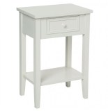 Meuble de chevet - table de nuit - blanc - 1 tiroir + 1 étagère