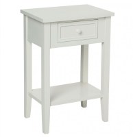 Meuble de chevet - table de nuit - blanc - 1 tiroir + 1 étagère