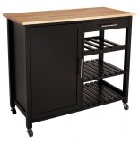 Desserte à roulettes - noir - meuble roulant