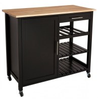 Desserte à roulettes - noir - meuble roulant