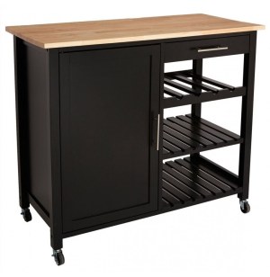 Desserte à roulettes - noir - meuble roulant