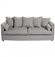 Canapé en lin 3 places - gris clair - odilon