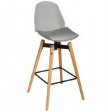 Chaise de bar - lot de 2 - wilio - gris