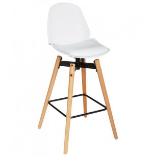 Chaise de bar - lot de 2 - wilio - blanc
