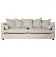 Canapé en lin 3 places - beige - odilon