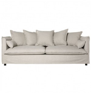 Canapé en lin 3 places - beige - odilon