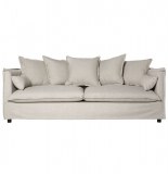 Canapé en lin 3 places - beige - odilon