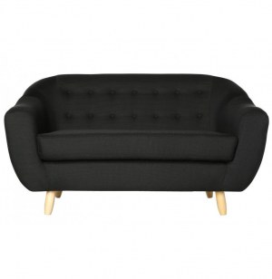 Canapé - noir - l 150 cm x l 82 cm x h 87 cm