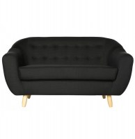 Canapé - noir - l 150 cm x l 82 cm x h 87 cm