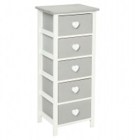 Chiffonnier - 5 tiroirs - gris - coeur léonce