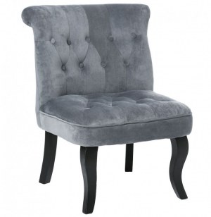 Fauteuil - velours - calixte - gris