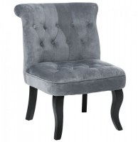 Fauteuil - velours - calixte - gris