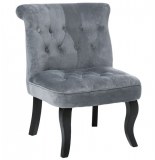 Fauteuil - velours - calixte - gris