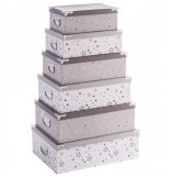 6 boîtes de rangements empilées - gris