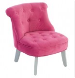 Fauteuil crapaud - rose - effet velours