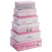 6 boîtes de rangements empilées - princesse