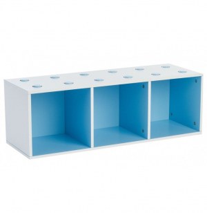 3 cubes de rangements - bleu