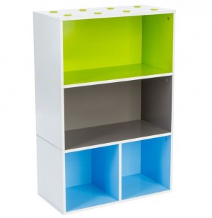 4 cubes étagères - 3 couleurs - boy