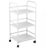 Desserte de cuisine à roulettes - métal - blanc