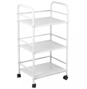 Desserte de cuisine à roulettes - métal - blanc