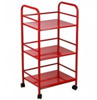 Desserte de cuisine à roulettes - métal - rouge