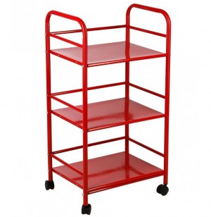 Desserte de cuisine à roulettes - métal - rouge